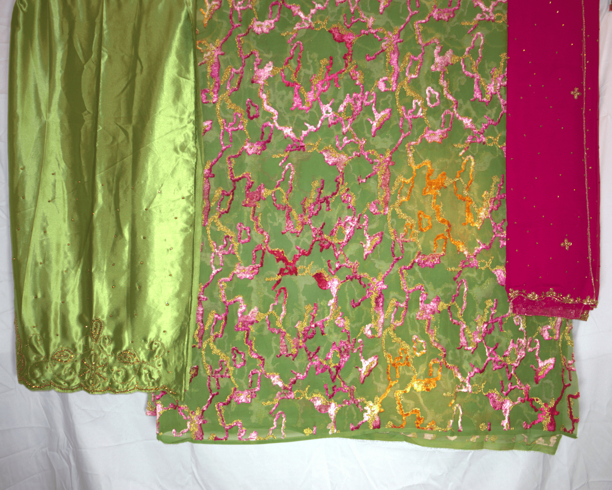 Dirac Fashion Somali Maqbal Dirac Green & Pink 