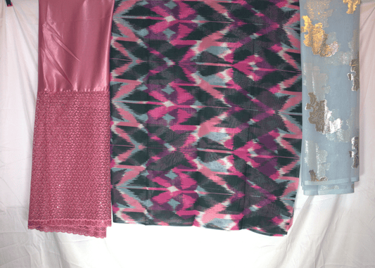 Swiss Dirac – Black & Pink Printed Fabric Set