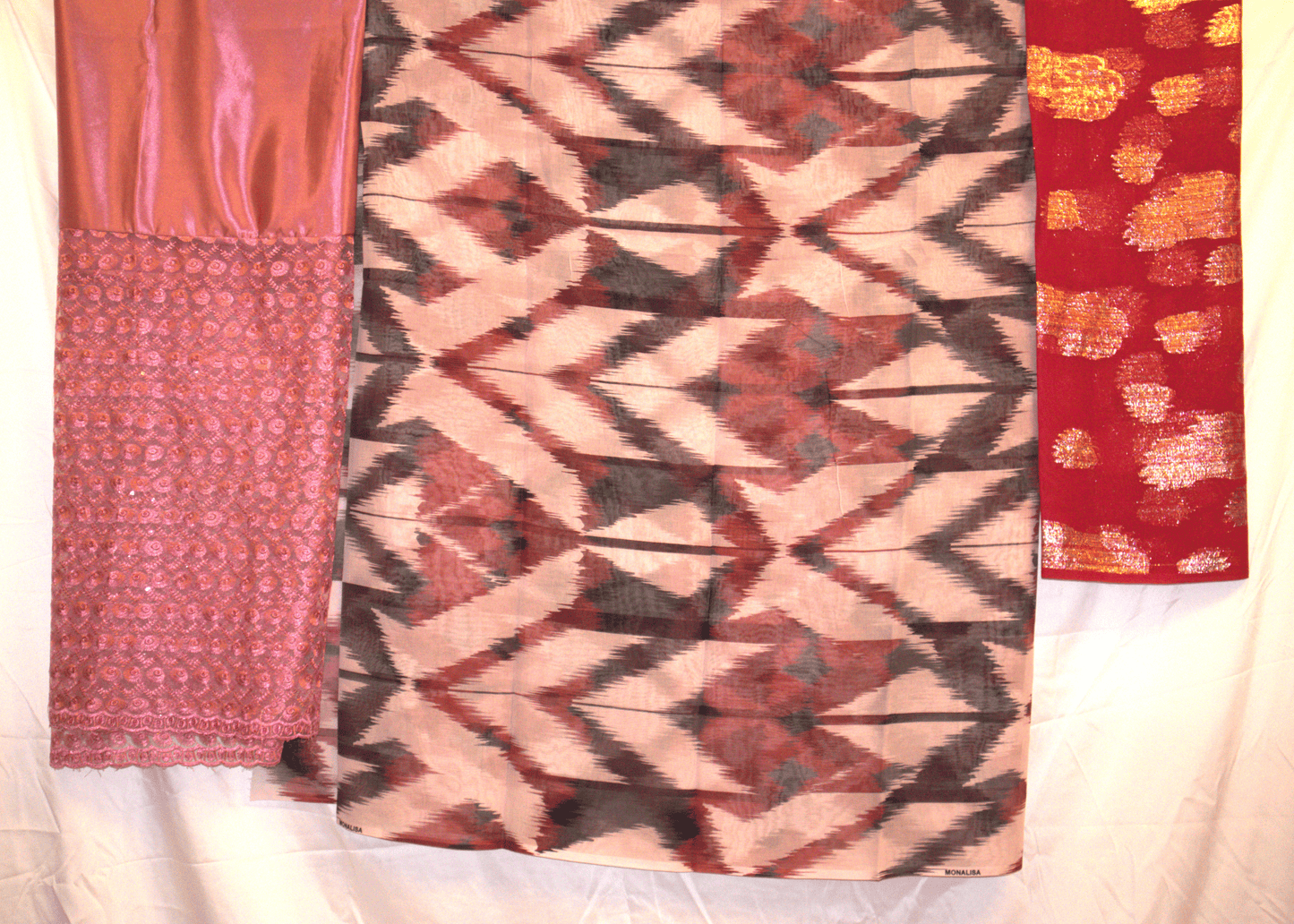 Swiss Dirac – Red & Pink Printed Fabric Set