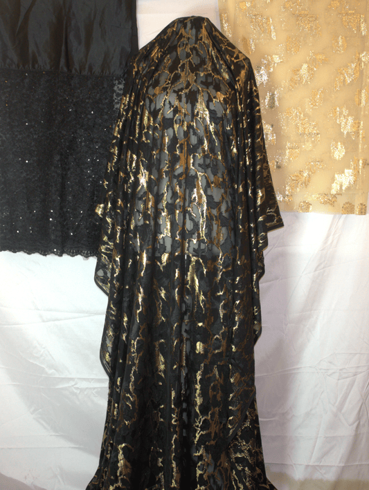 Fransawi Black & Gold Dirac Fabric