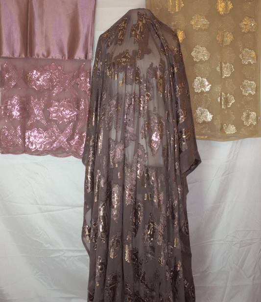 Fransawi Brown & Rose Gold Dirac Fabric