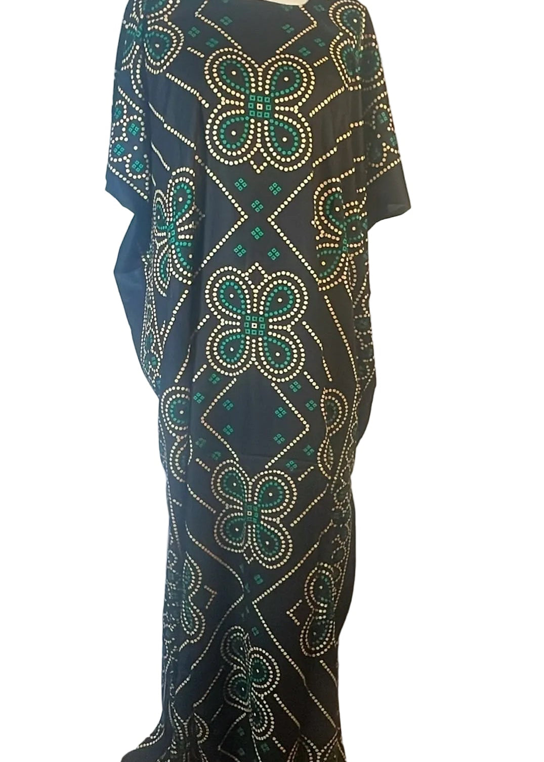 Dot Medallion Print Baati – Free Size | Black, Red & Green