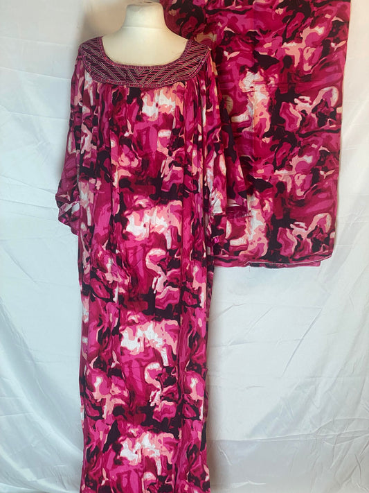 Traditional Dress with Matching Garbasaar - 2 colours