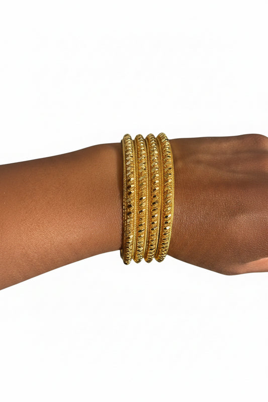Ethiopian Gold Bangle Set – 4 Pieces
