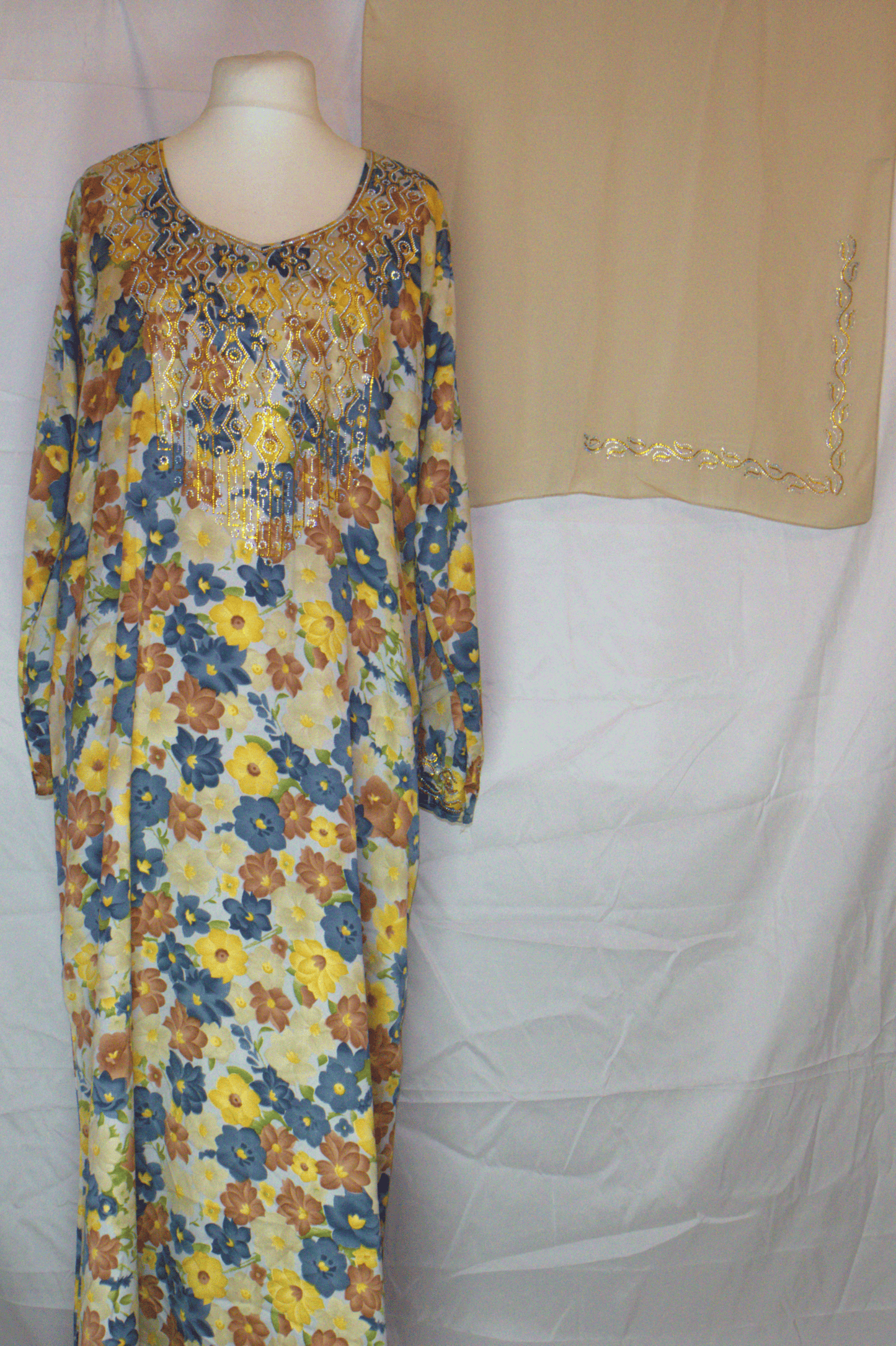 Floral Makhawir  – Yellow, Blue & Brown