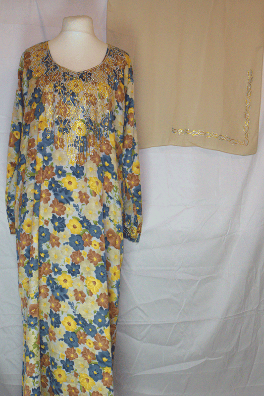 Floral Makhawir  – Yellow, Blue & Brown