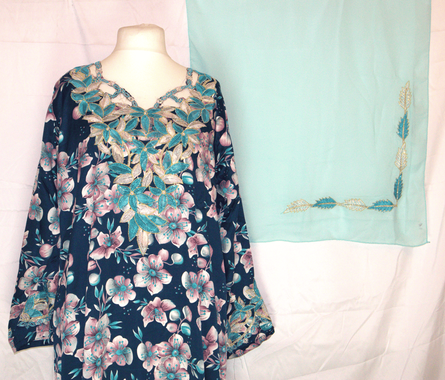 Floral Makhawir  – Navy Blue