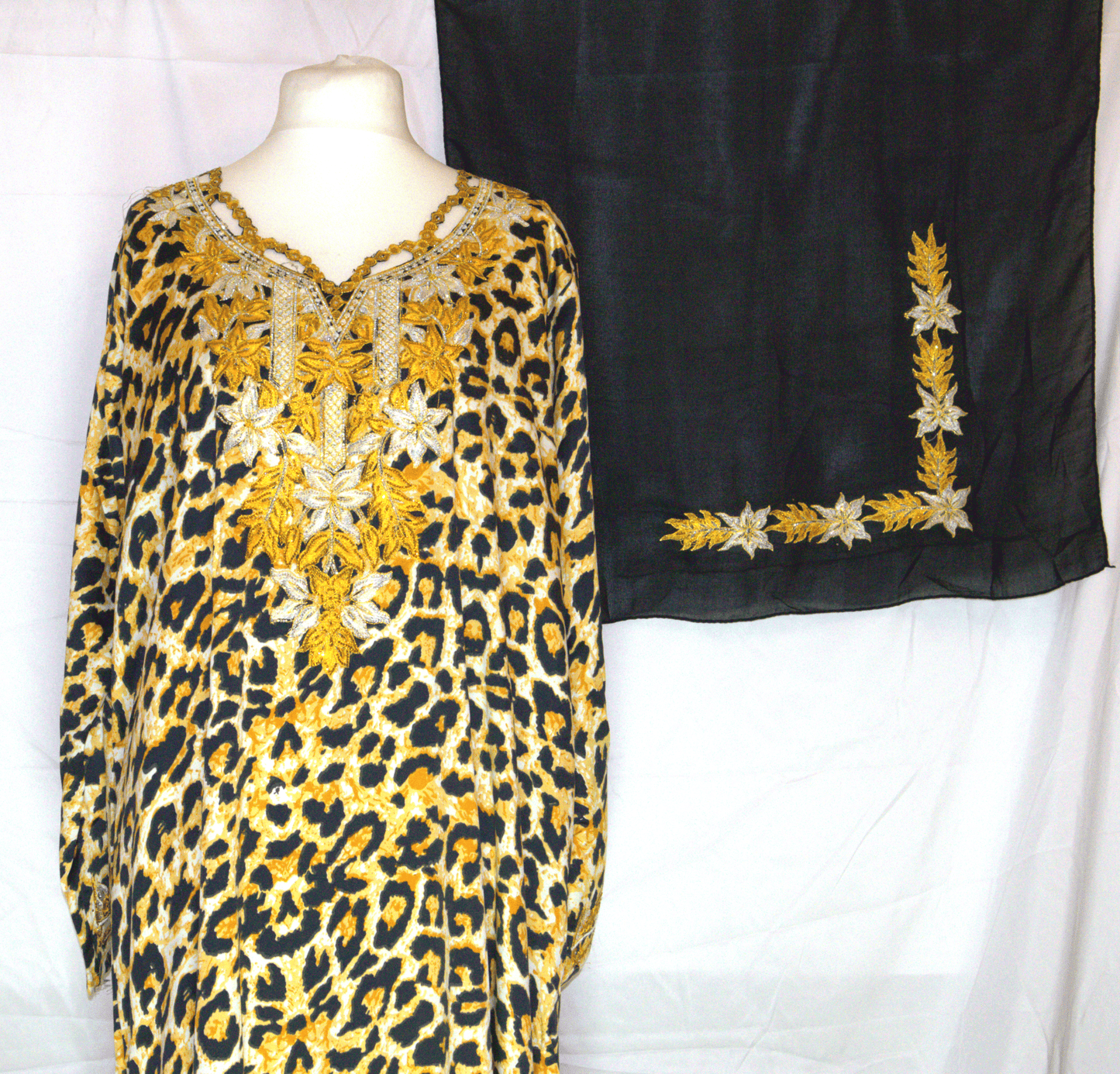 Leopard Print Makhawir – Gold