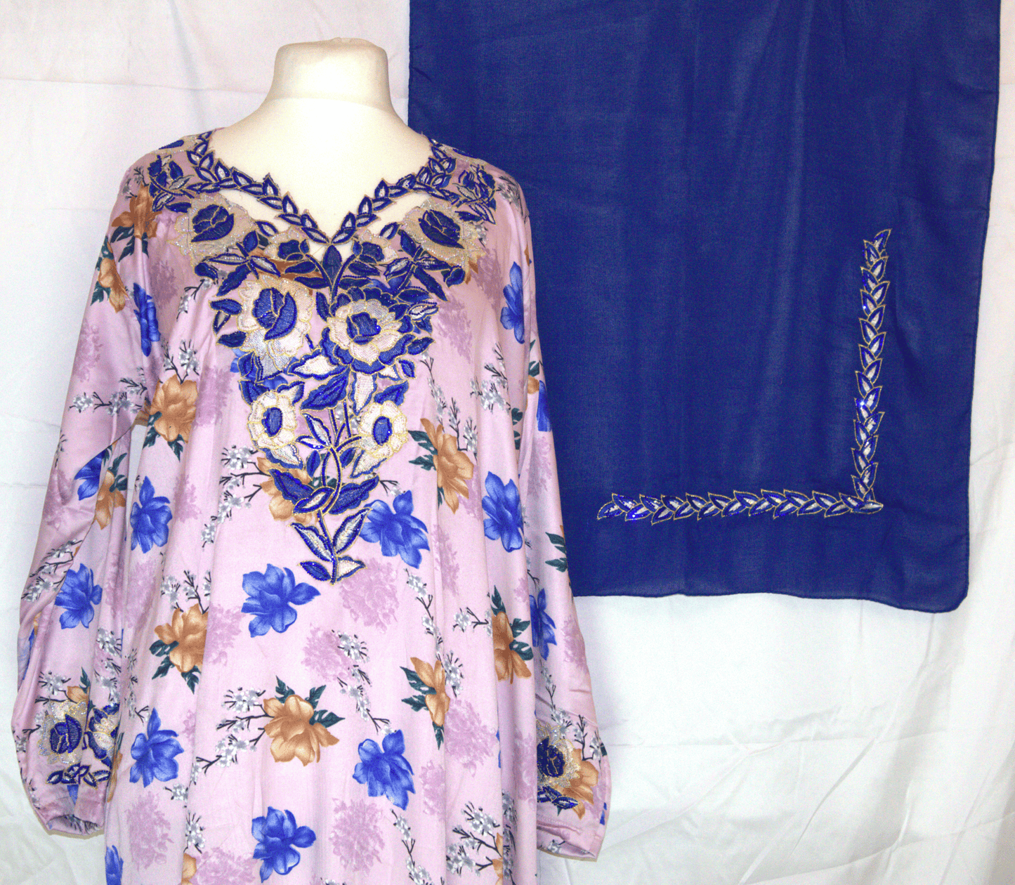 Floral Makhawir – Pink & Blue