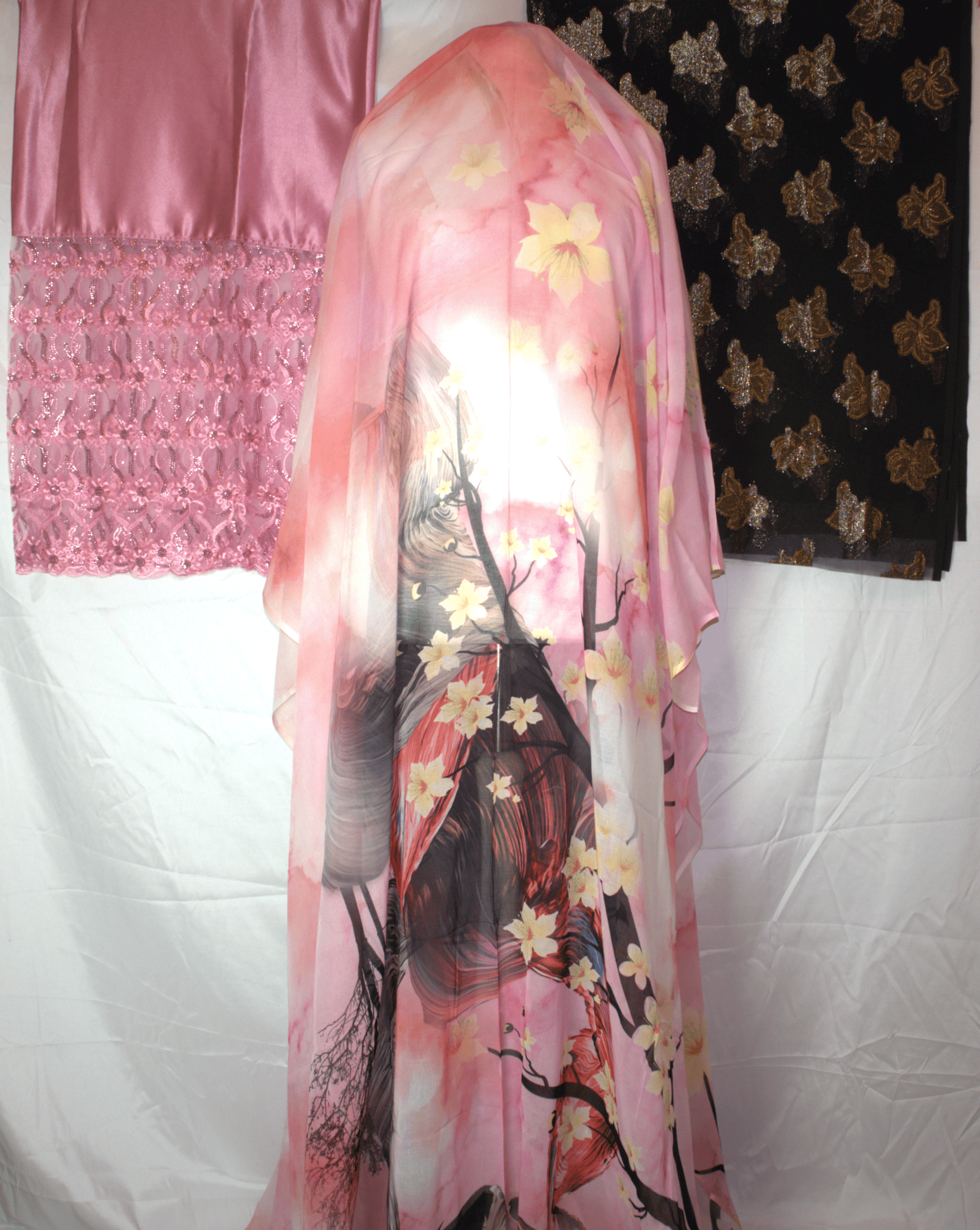 Pink German Dirac with Floral design Somali 