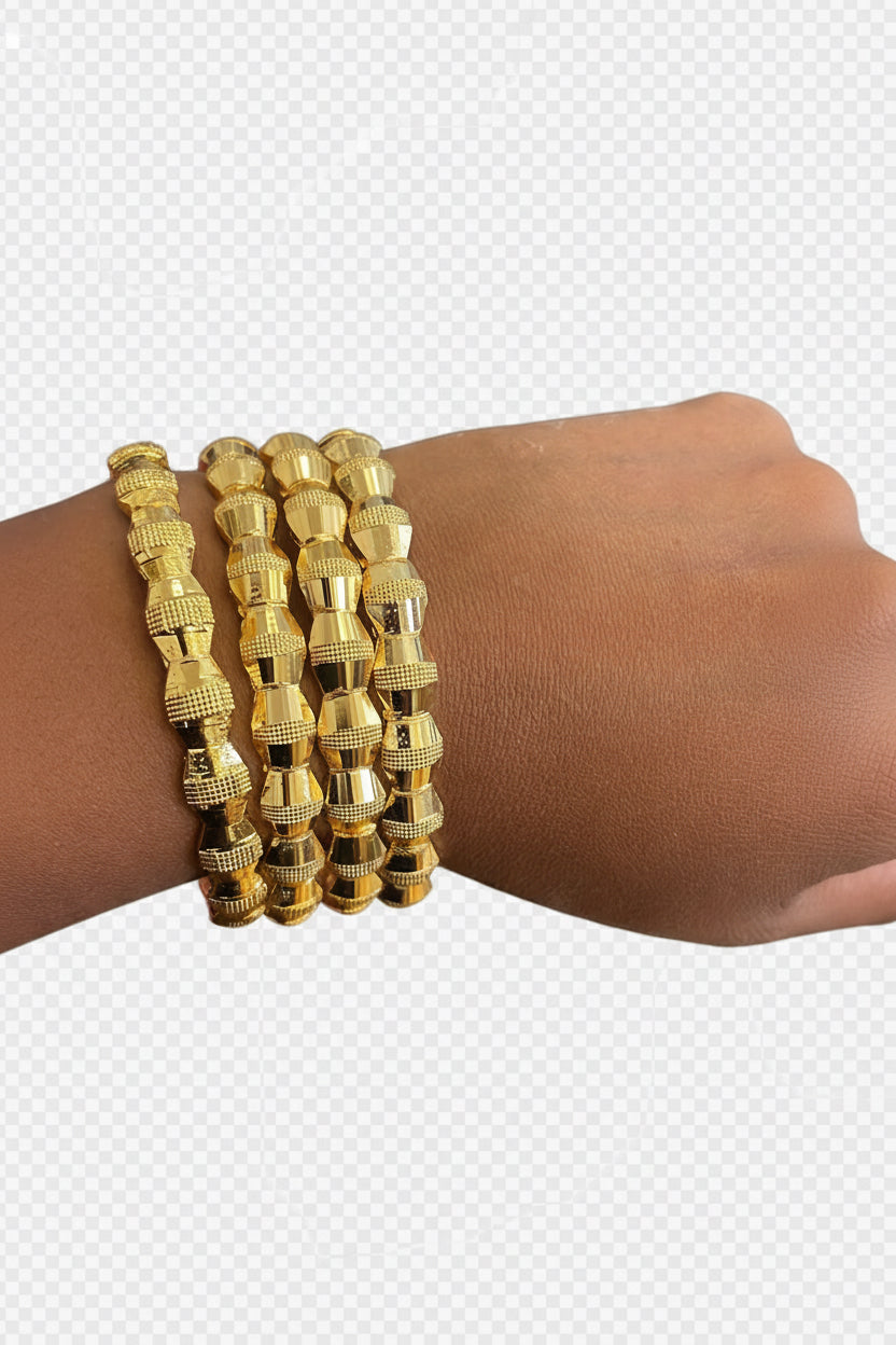 Gold Bobble Bangles – Set of 4