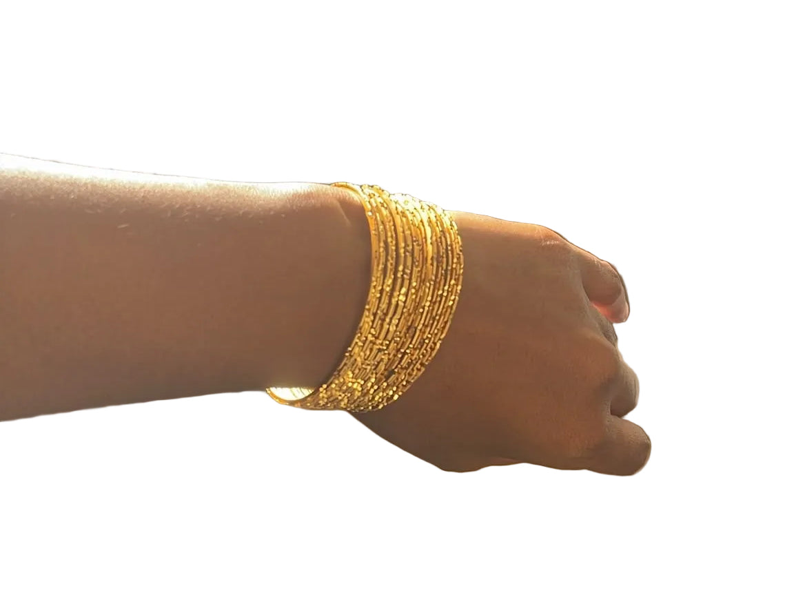 Gold Brass Bangle Set – 24 Pieces