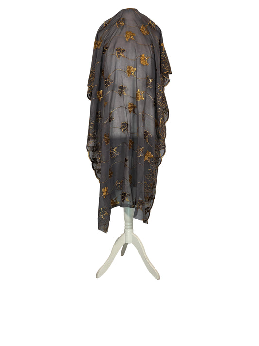 Grey Regal unstitched Garbasaar Floral-patterned fabric 