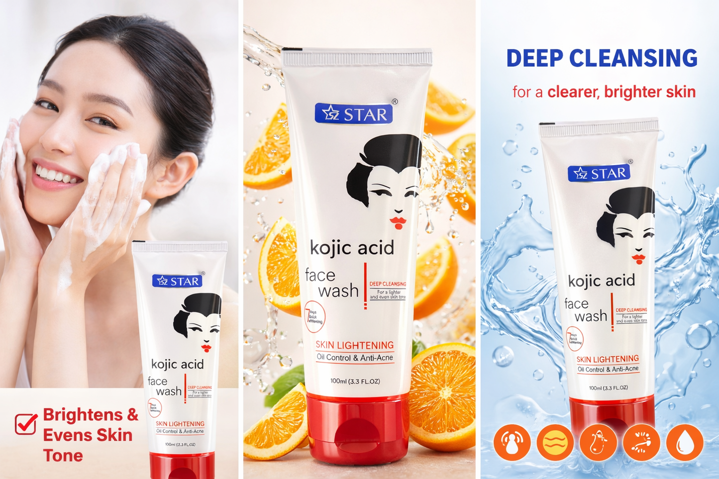 STAR Kojic Acid Face Wash – Deep Cleansing & Oil Control | 100 ml