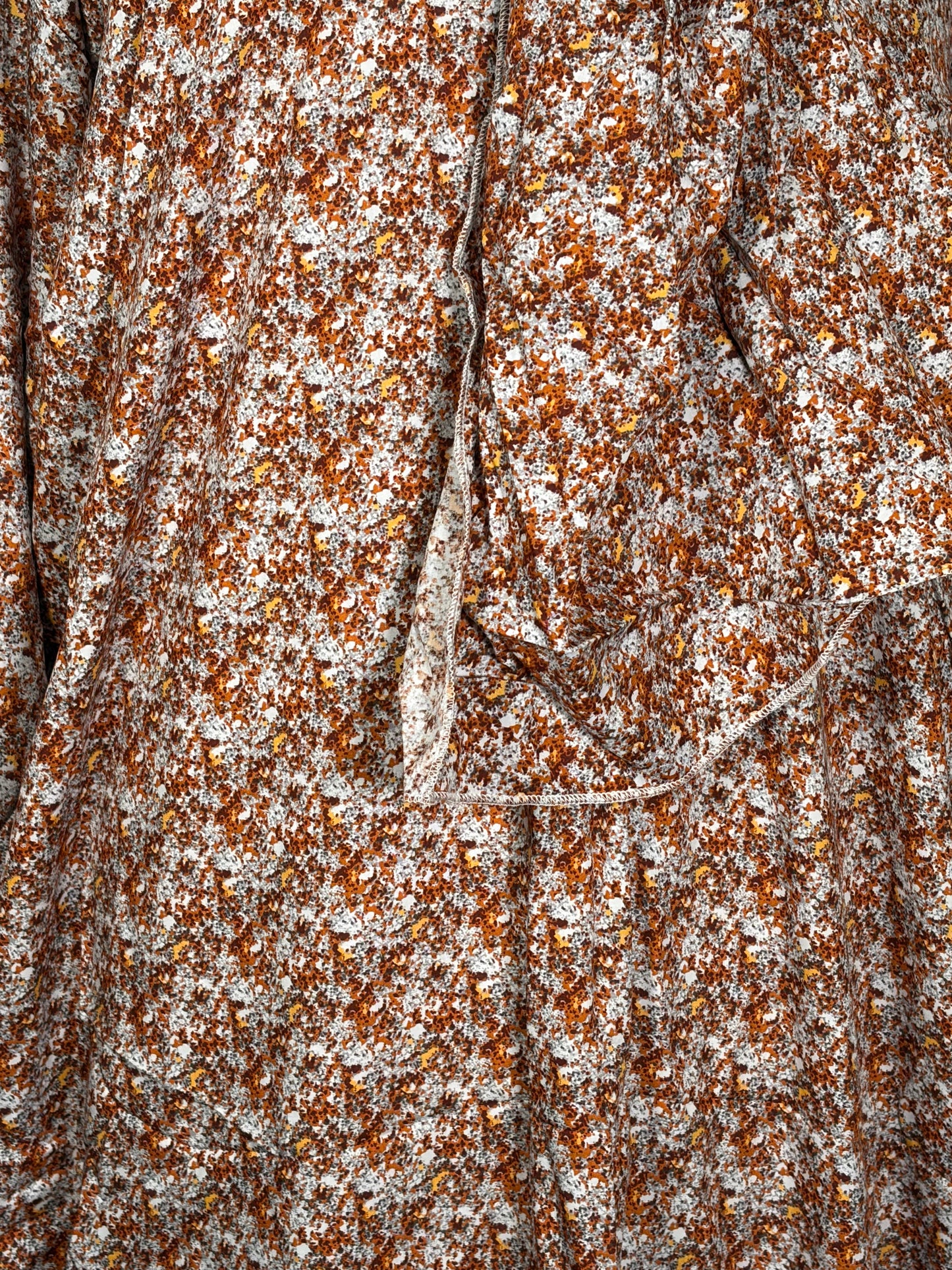 Rust Floral Prayer Dress with Attached Scarf
