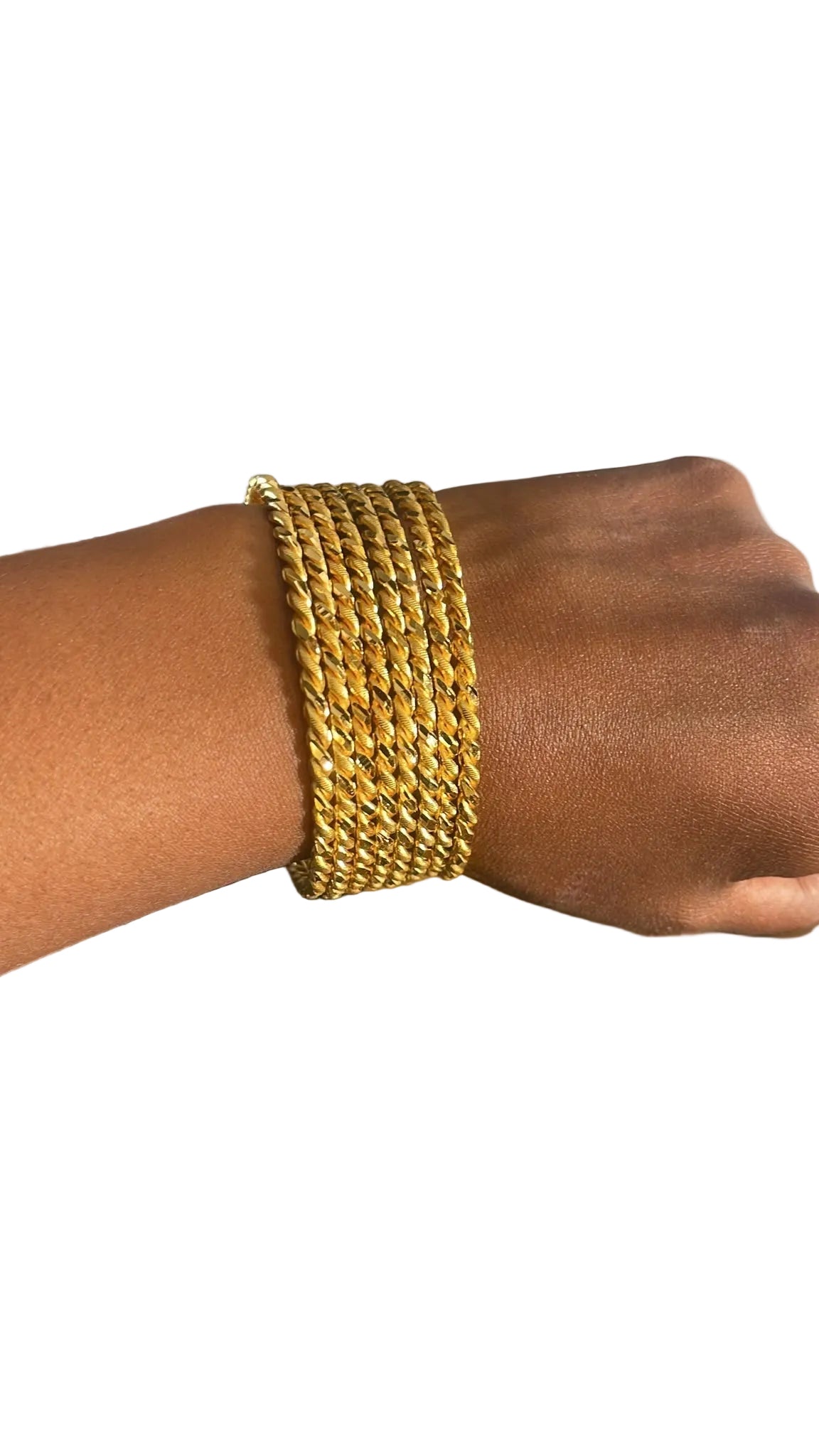 Gold-Plated Rope Chain Bangles | Set of 8