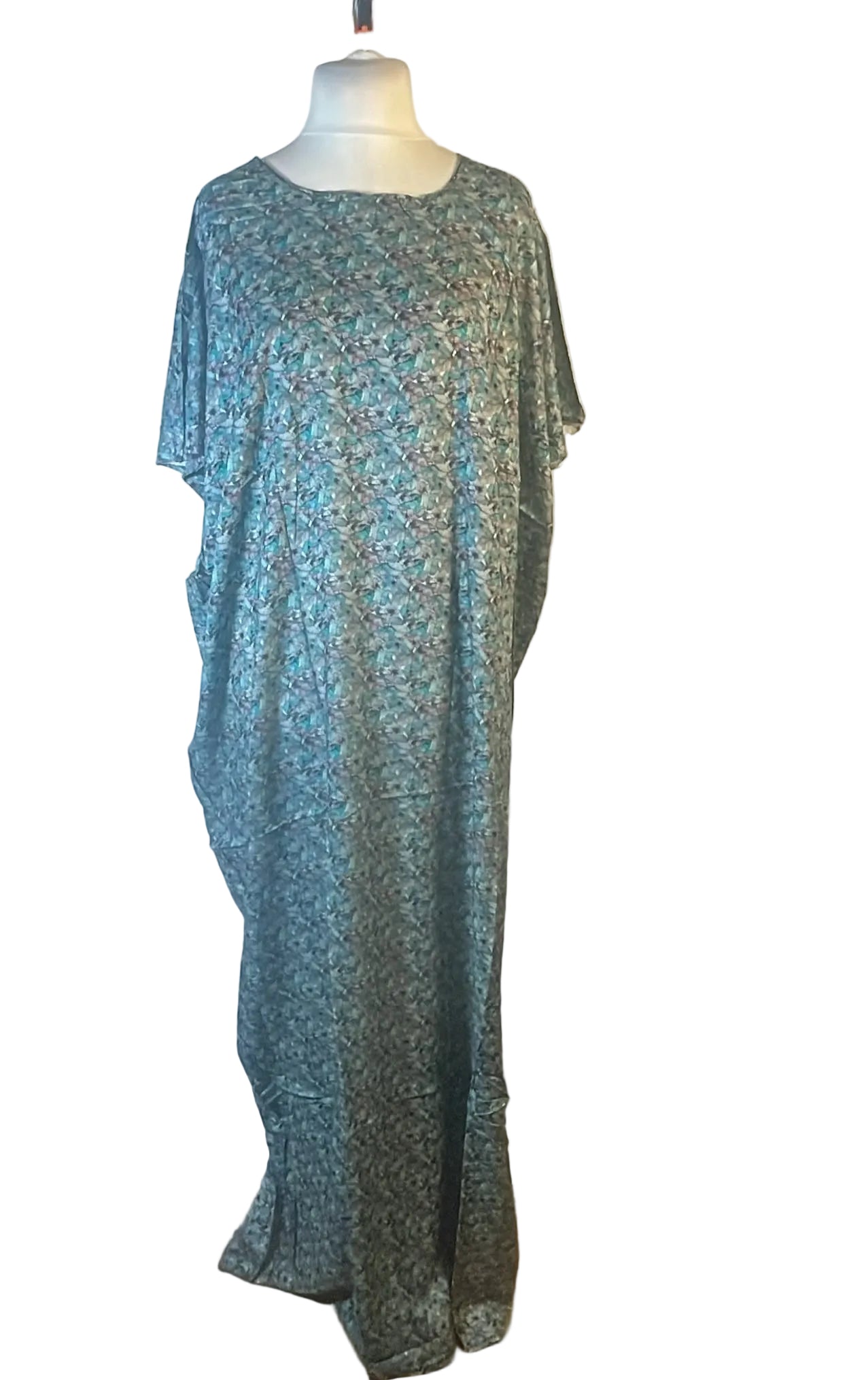Floral Print Baati – Free Size | Rayon-Cotton | Olive & Teal