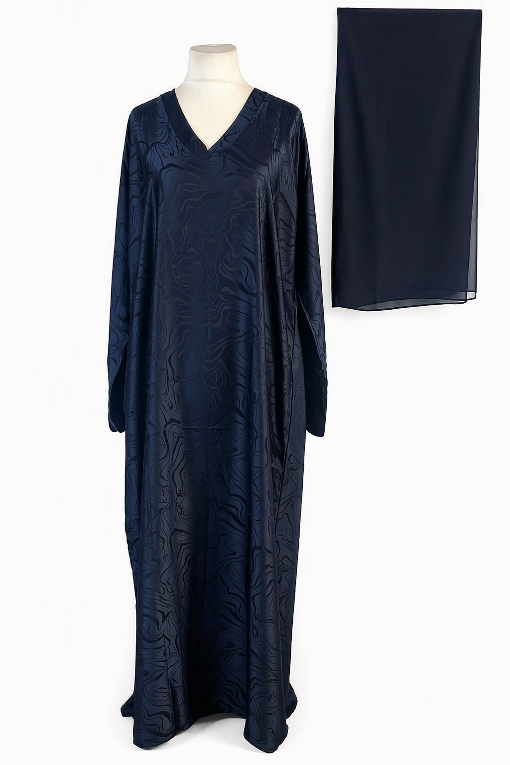 Jacquard Abaya with Scarf
