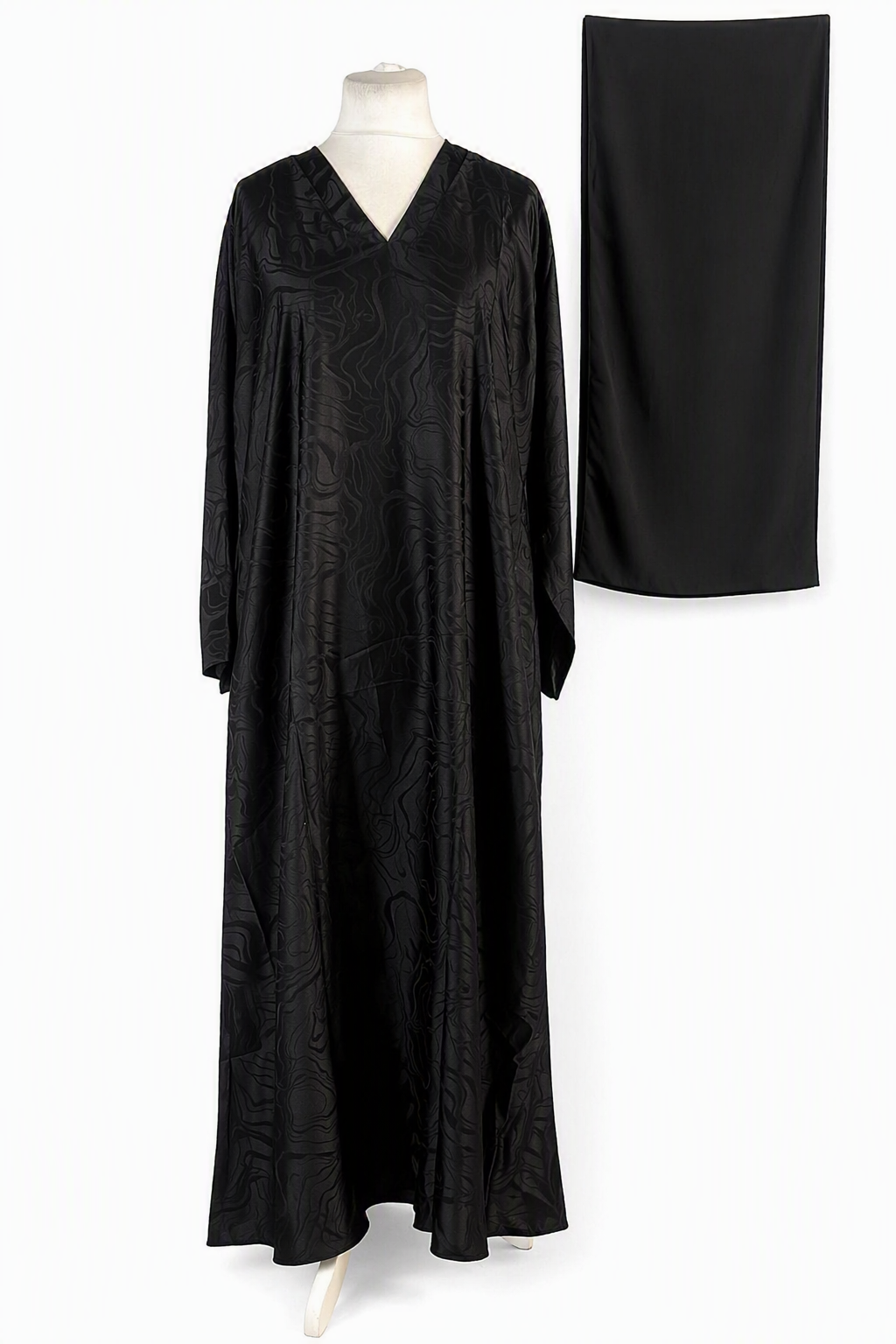 Jacquard Abaya with Scarf