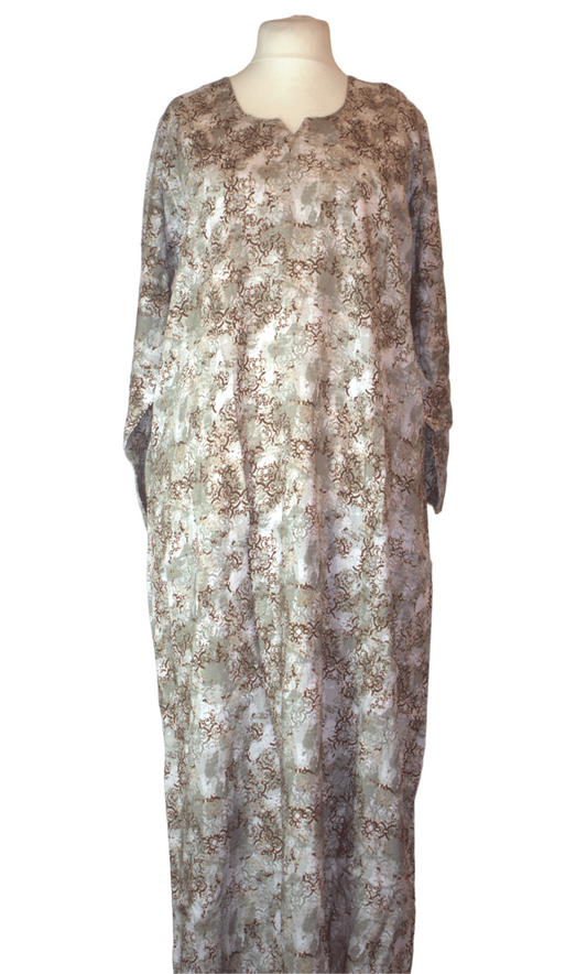 Long-sleeve floral Jalabeya for woman 