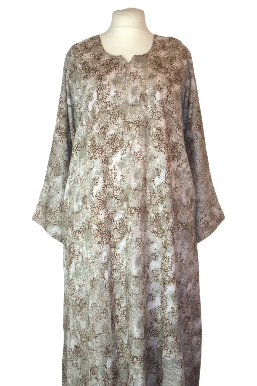 Long-sleeve floral Jalabeya for woman 