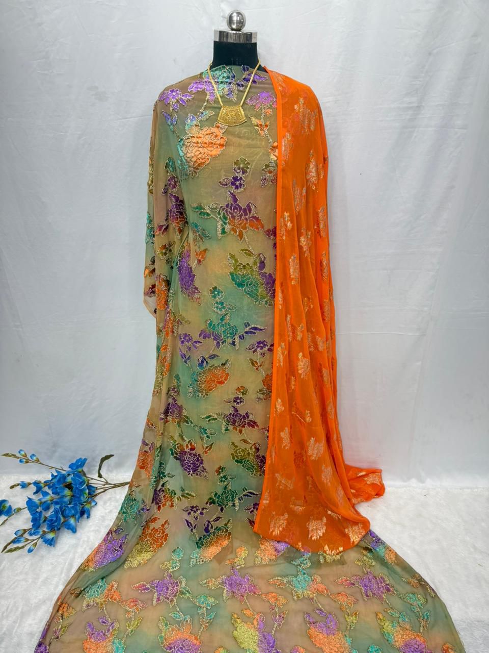 Maqbal Dirac Full Set – Floral Somali Fabric in Multiple Colours