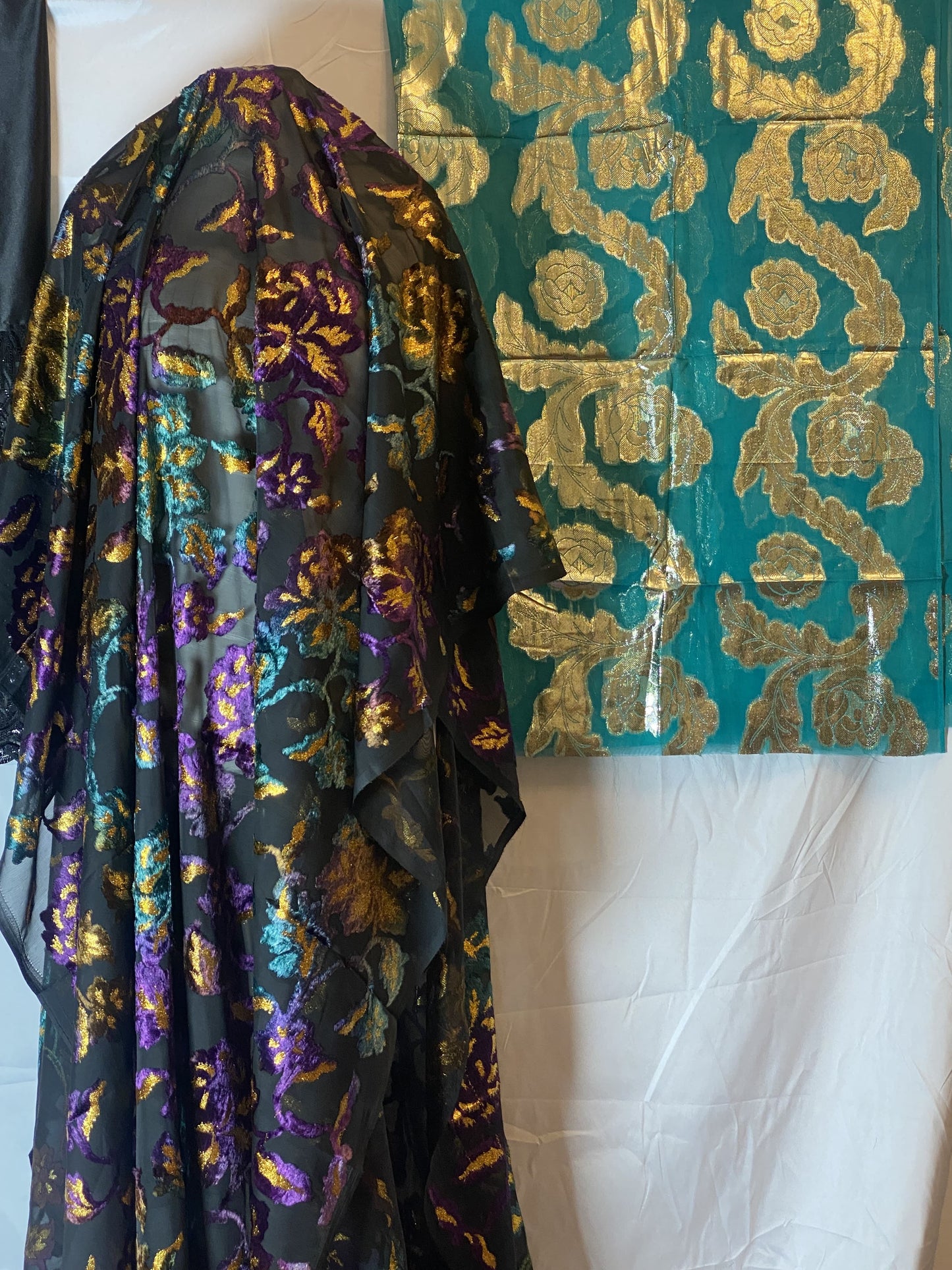 Maqbal Somali Dirac 3-Piece Set – Black Floral Chiffon