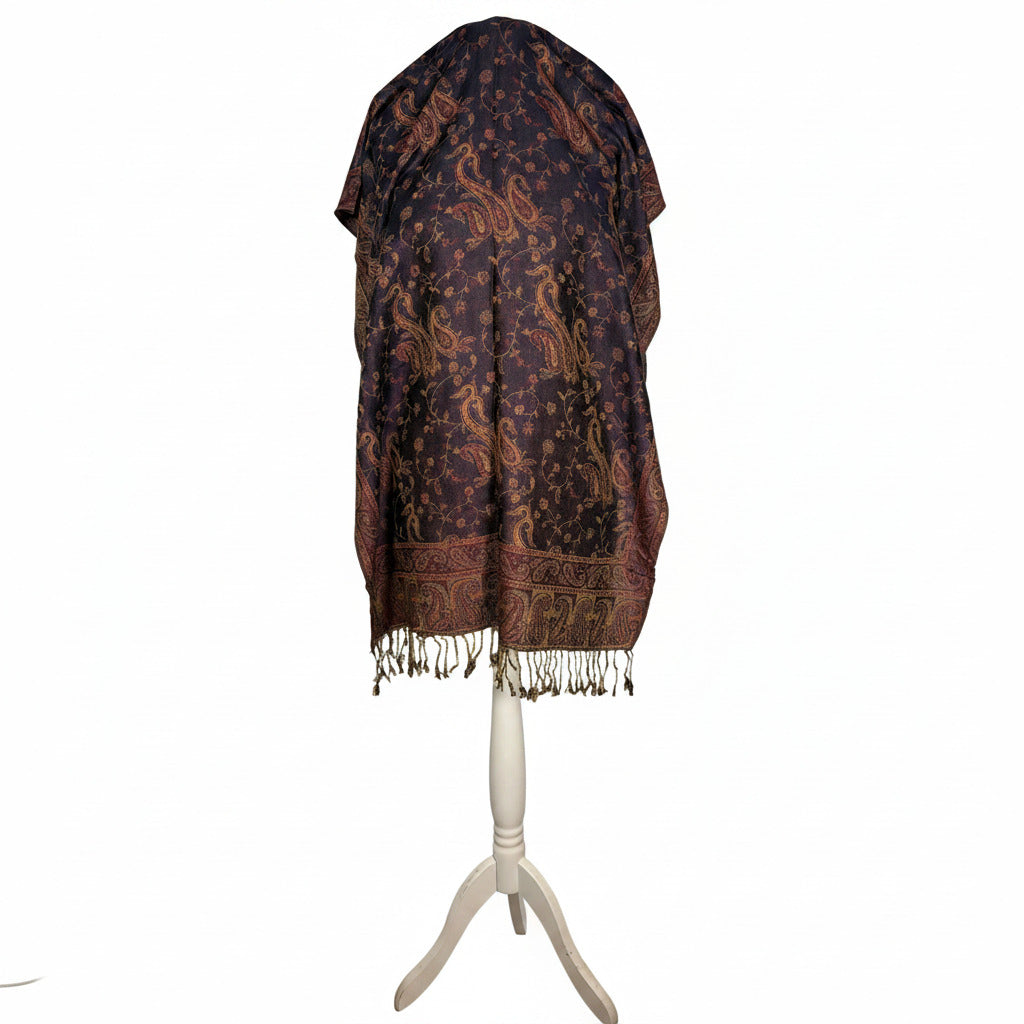 Reversible Paisley Cashmere Pashmina Shawl | Jewel Tones