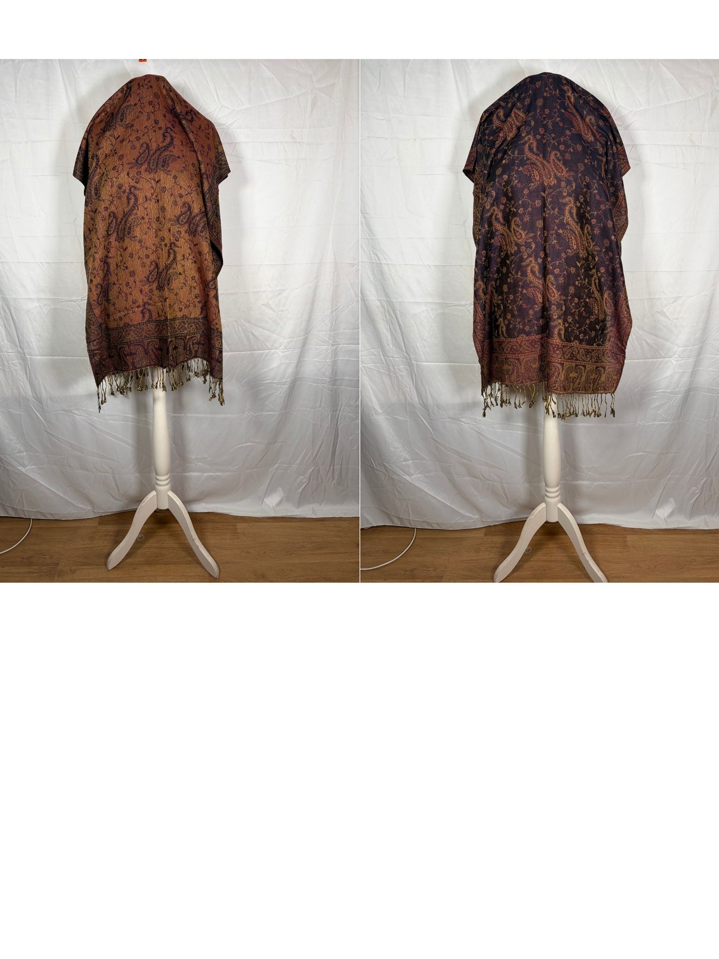 Reversible Paisley Cashmere Pashmina Shawl | Jewel Tones