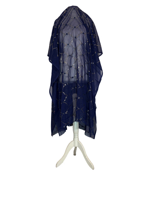 Navy Blue Fabric with silver detail
