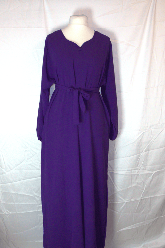 Noor Belted Maxi – Deep Purple with Side Pocket