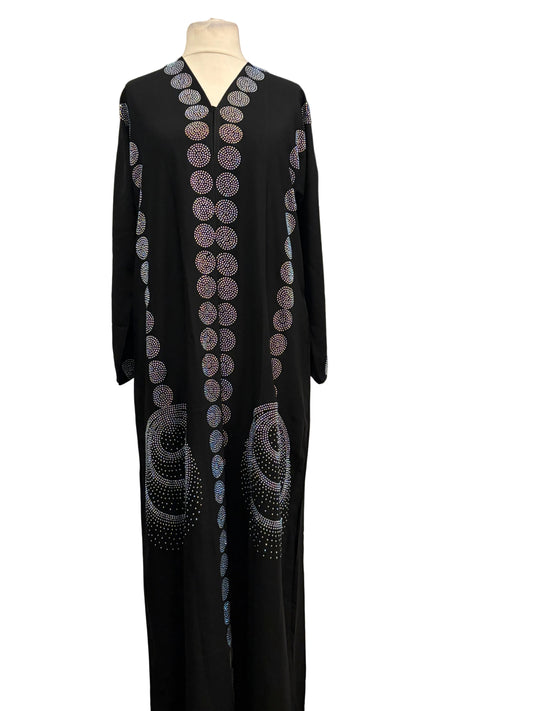 Open Abaya with stones