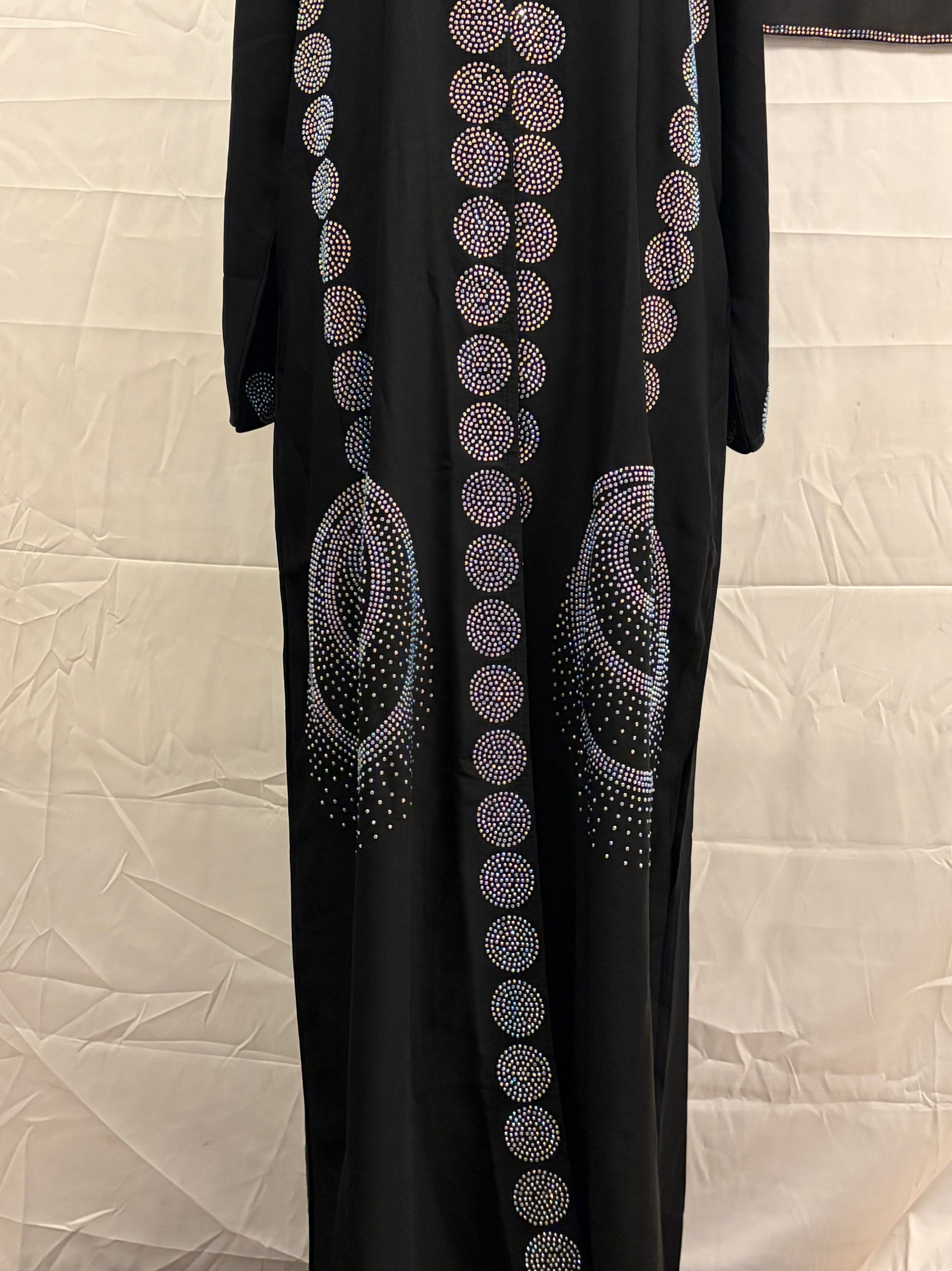 Open Abaya with stones