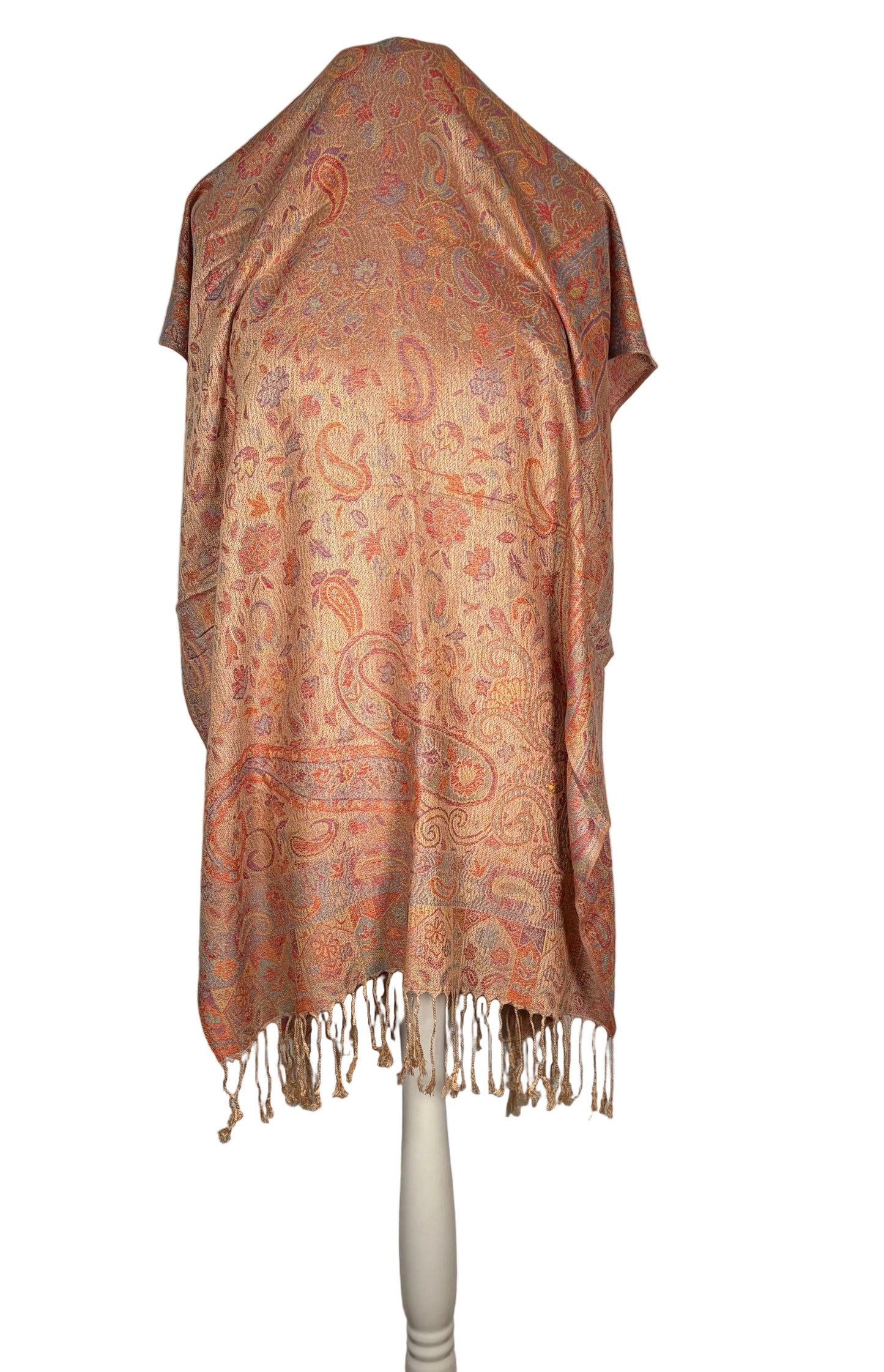 Reversible Paisley Cashmere Pashmina Shawl | Warm Tones