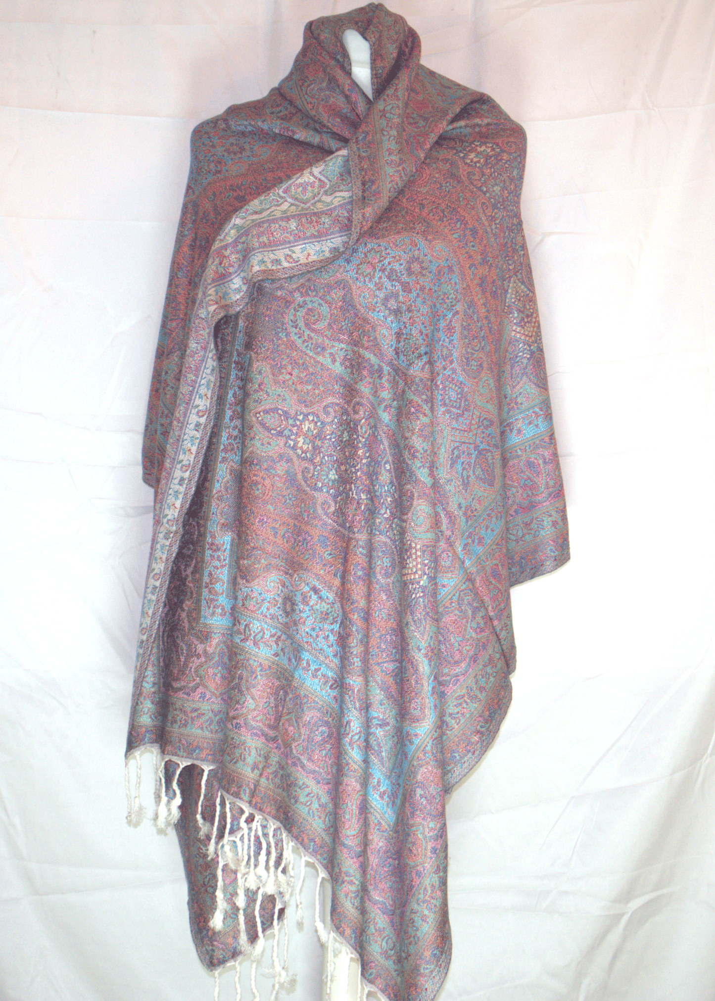 Paisley Pashmina – Light Blue & Pastel Harmony