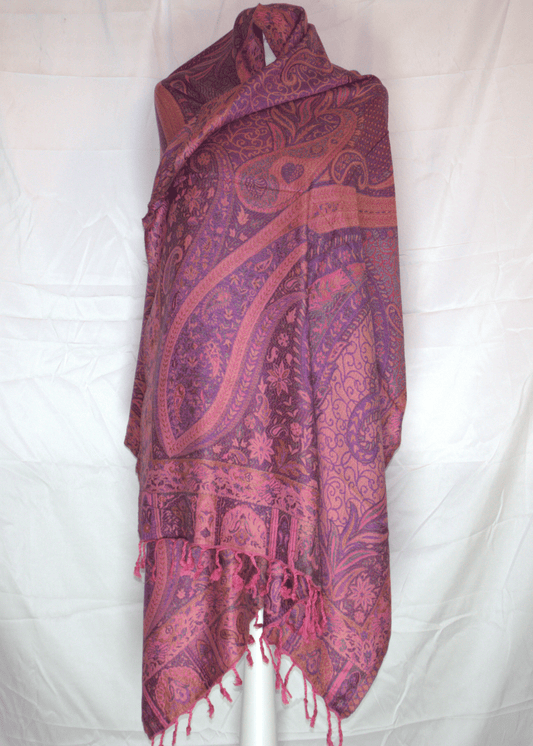 Paisley Pashmina Scarf – Pink & Plum