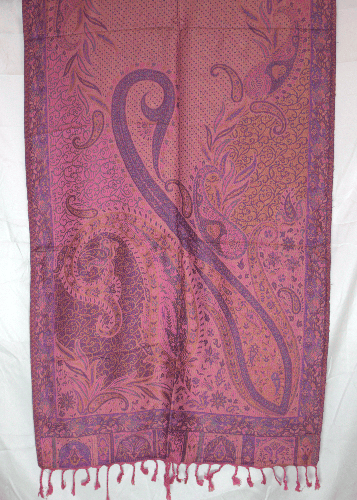 Paisley Pashmina Scarf – Pink & Plum
