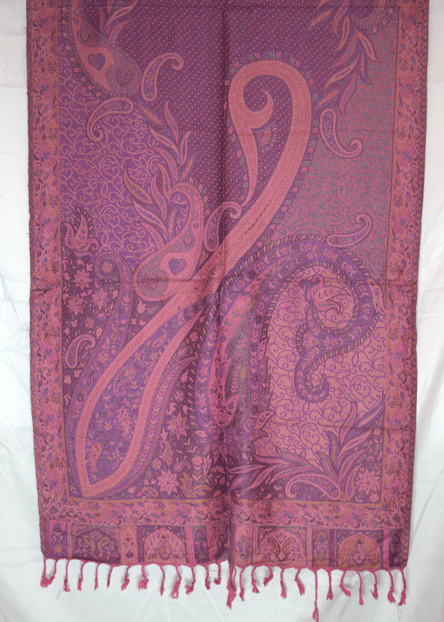 Paisley Pashmina Scarf – Pink & Plum