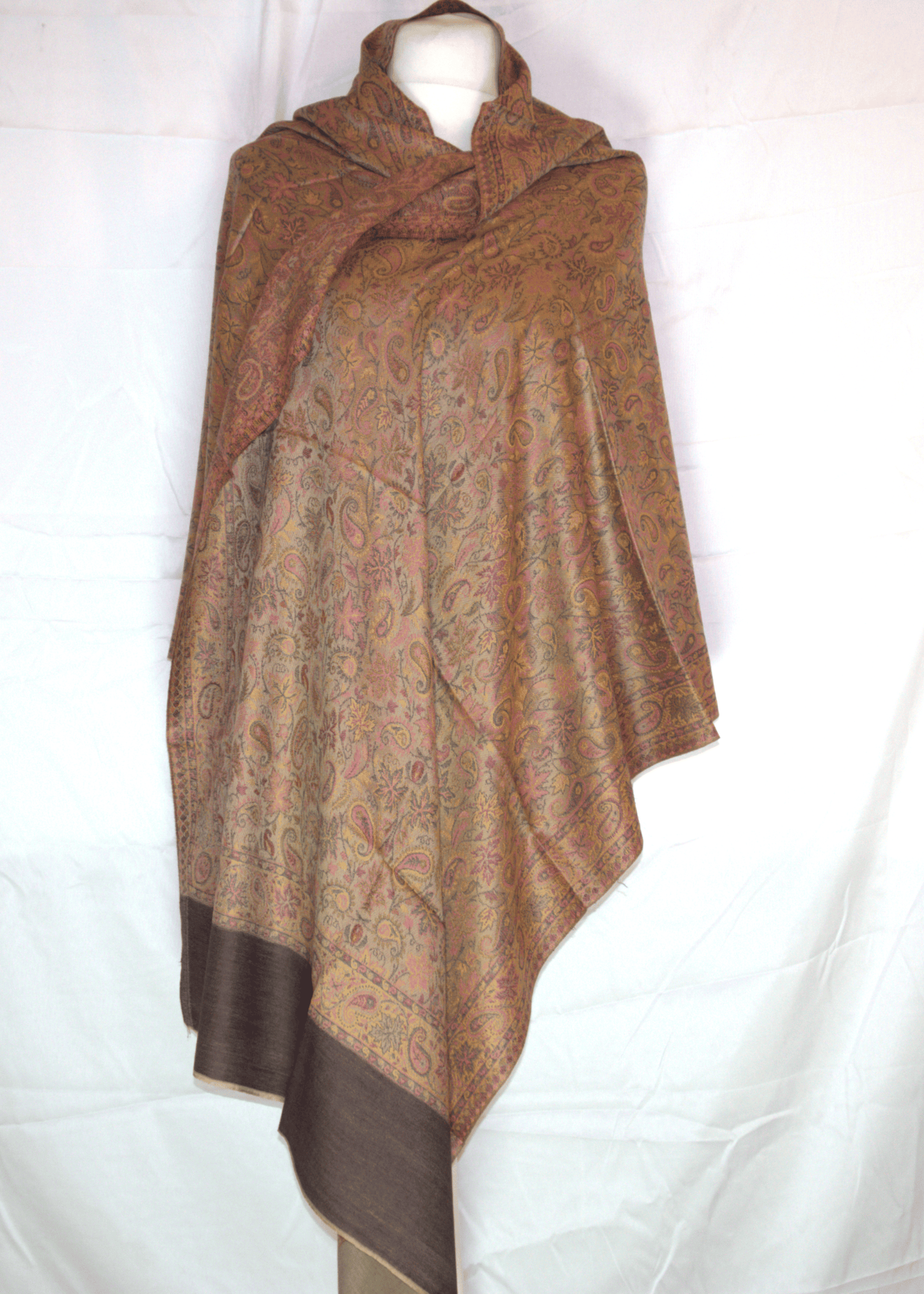 Paisley Pashmina – Earthy Red & Gold
