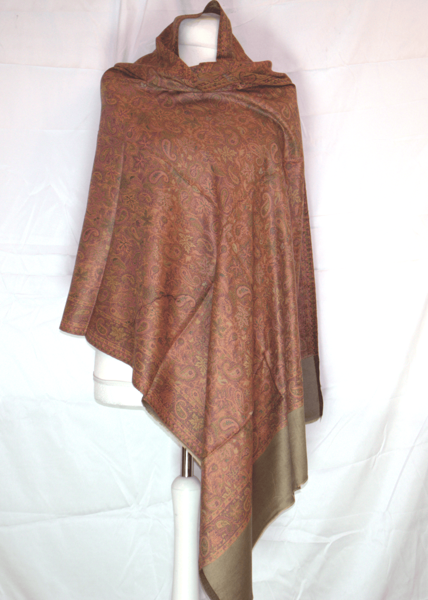 Paisley Pashmina – Earthy Red & Gold