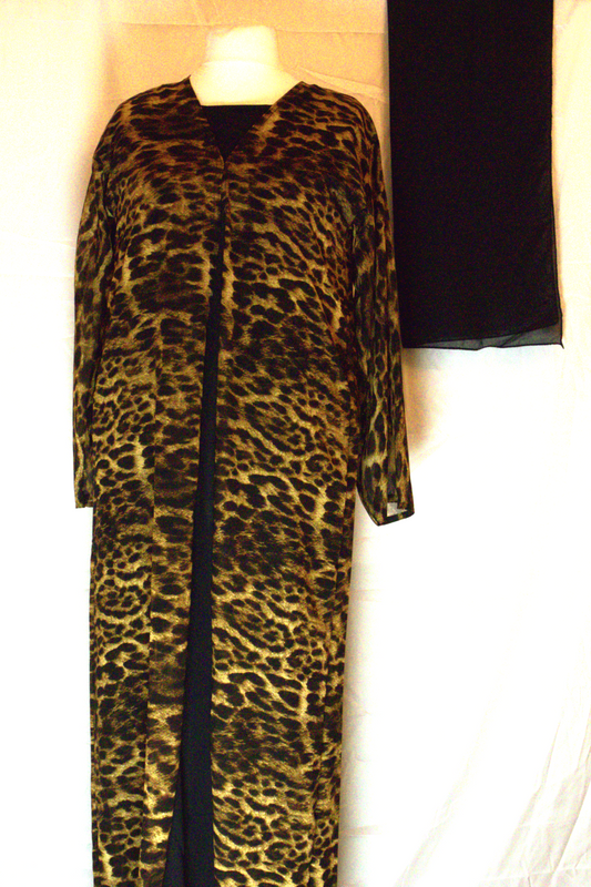 Elegant Panter Print Abaya full set