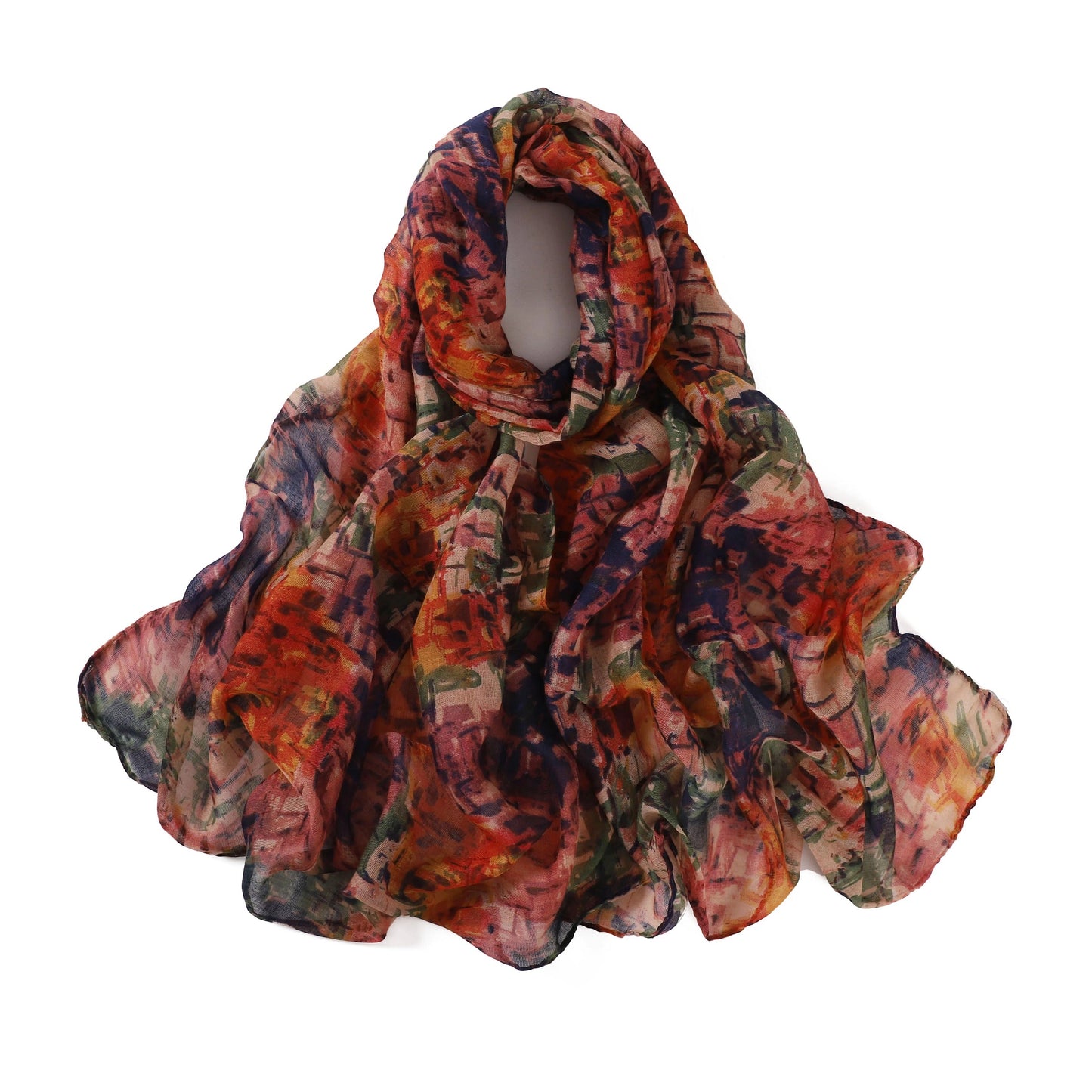 Multicolored scarf on a white background