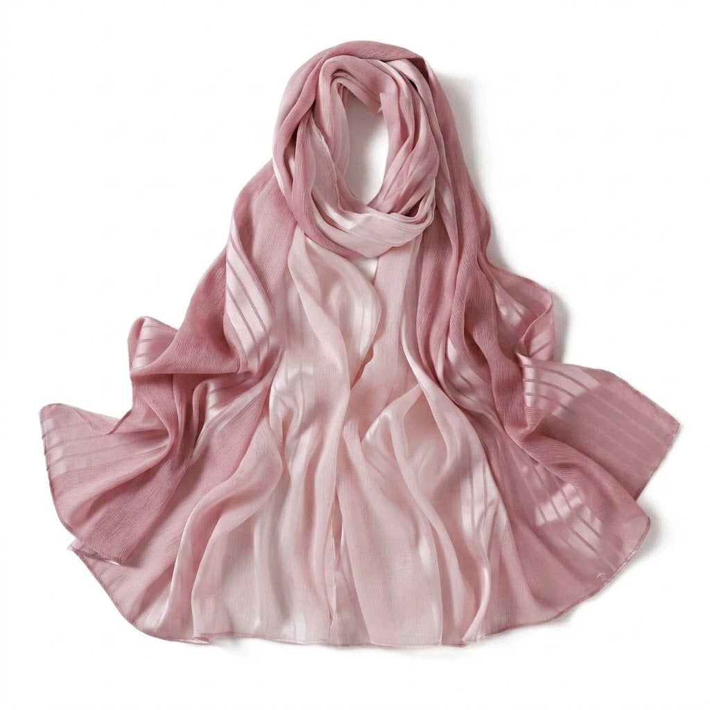 Pink hijab on a white background