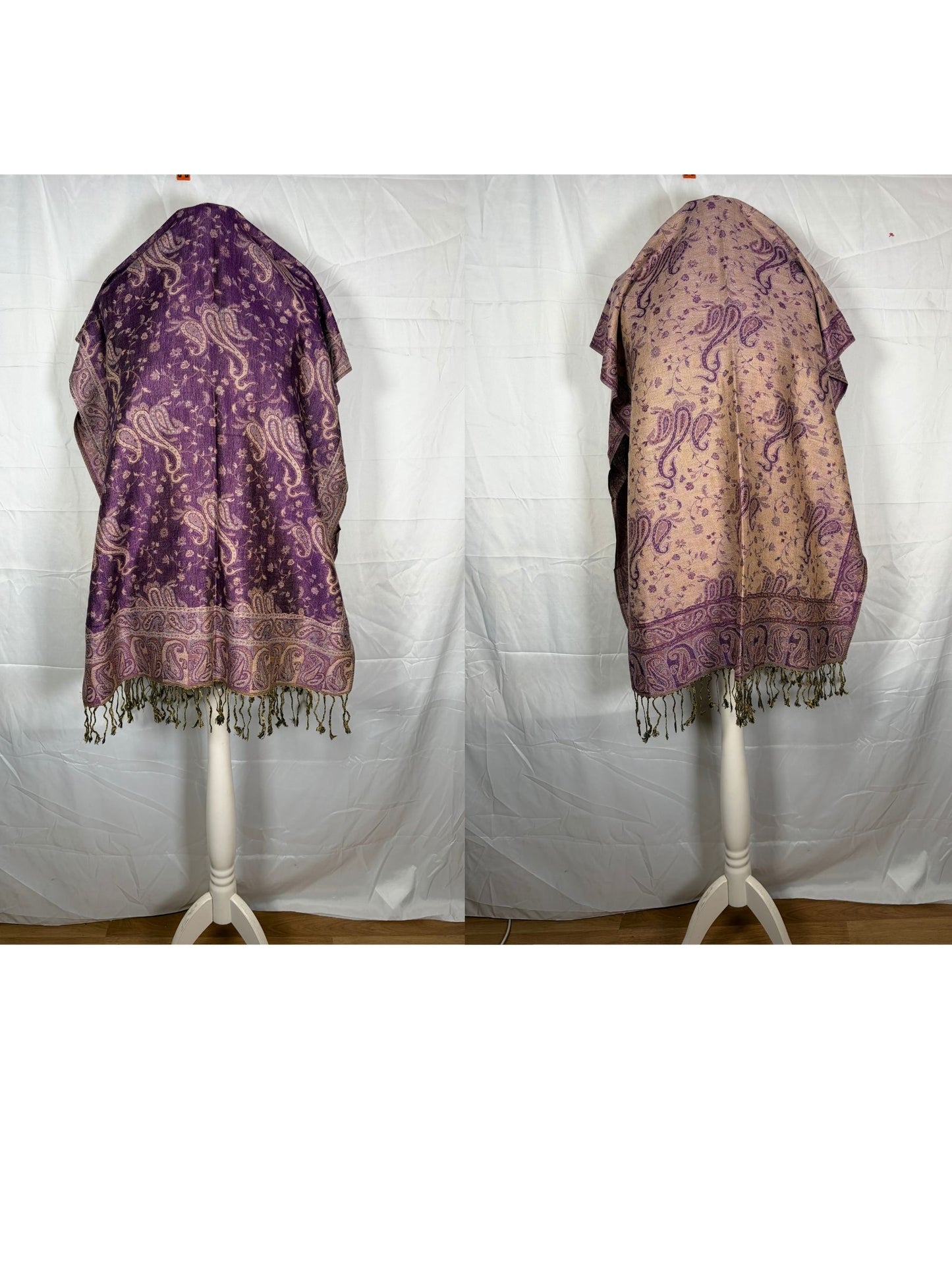 Reversible Paisley Cashmere Pashmina Shawl | Jewel Tones