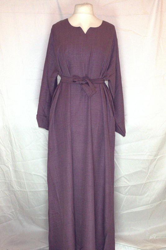 Modest Purple Maxi Dress – Belted with Side Pockets