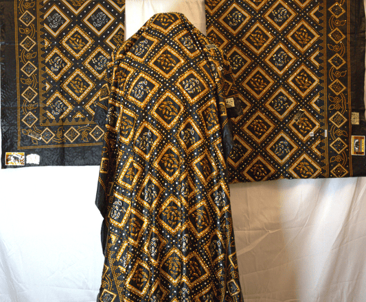 Brown & Black Somali Shaash Dirac Fabric