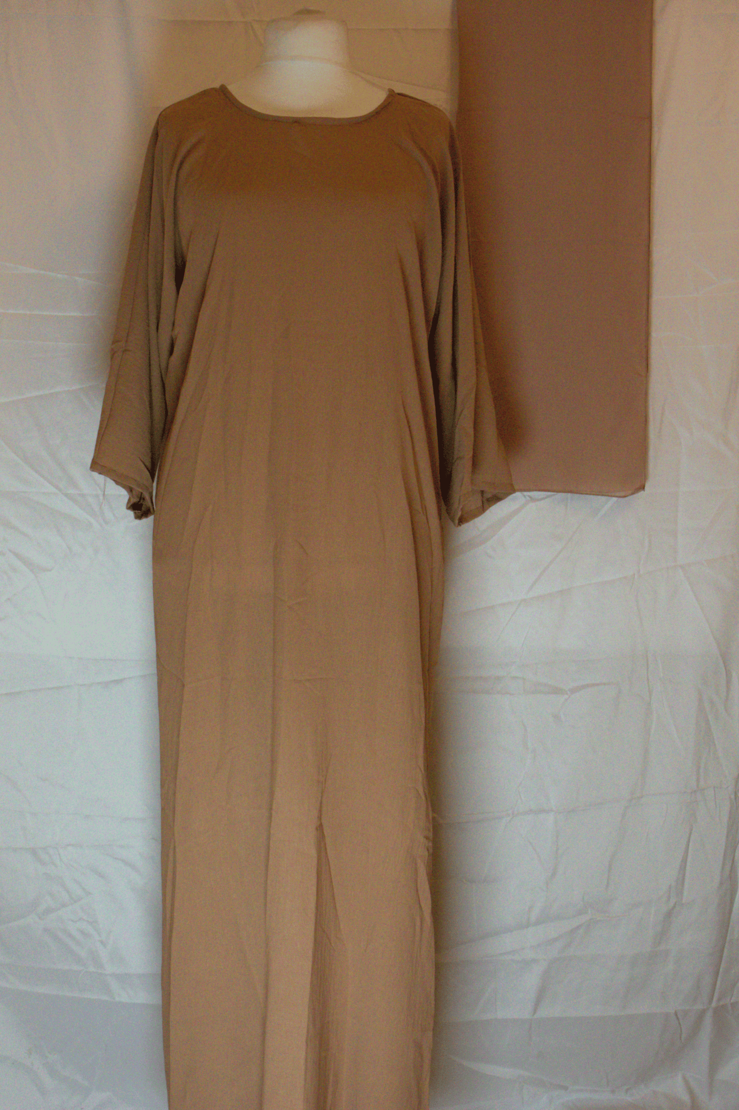 Shara Two-Piece Abaya Set with Artistic Print and Headscarf