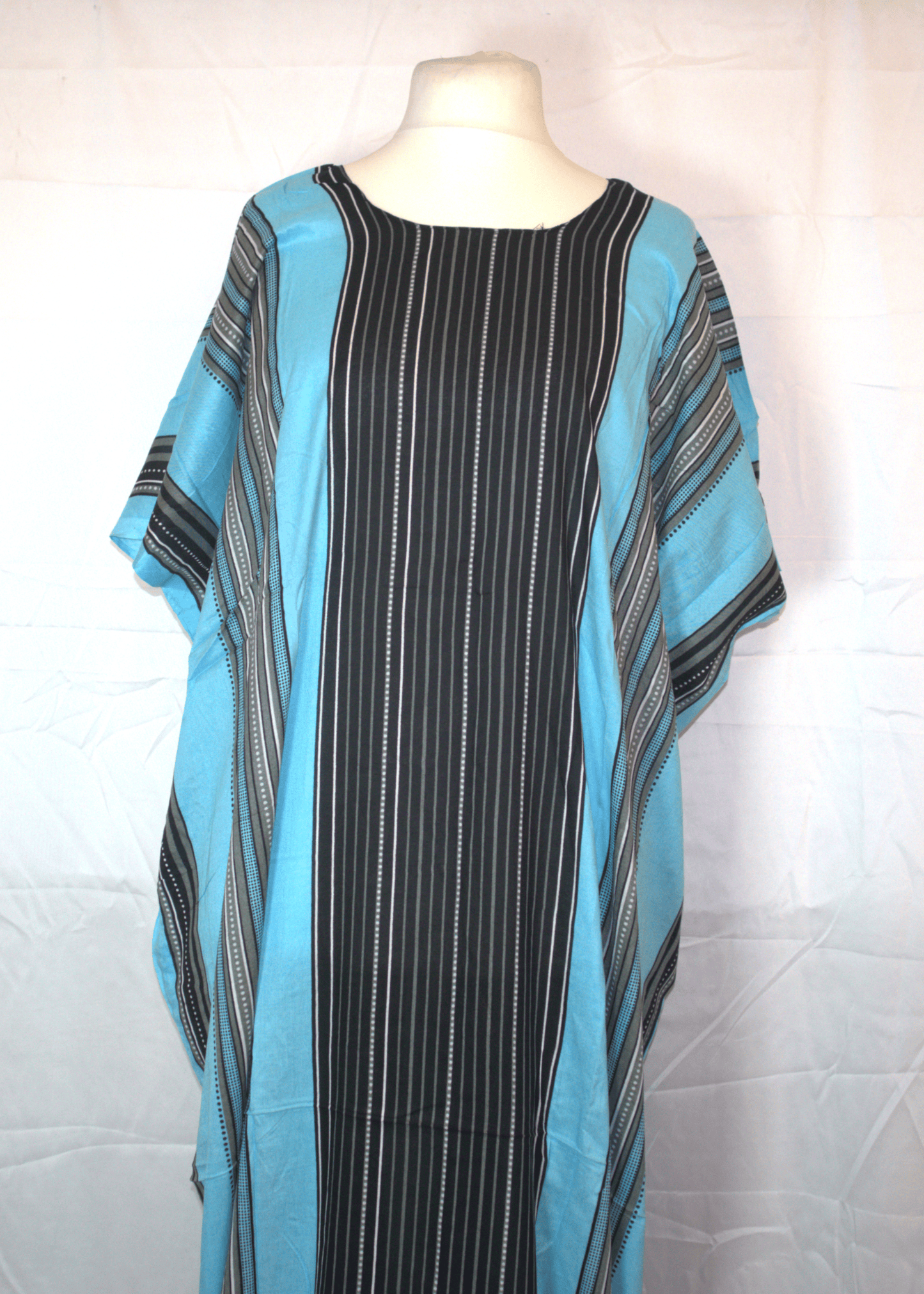 Black & Blue Striped Somali Baati