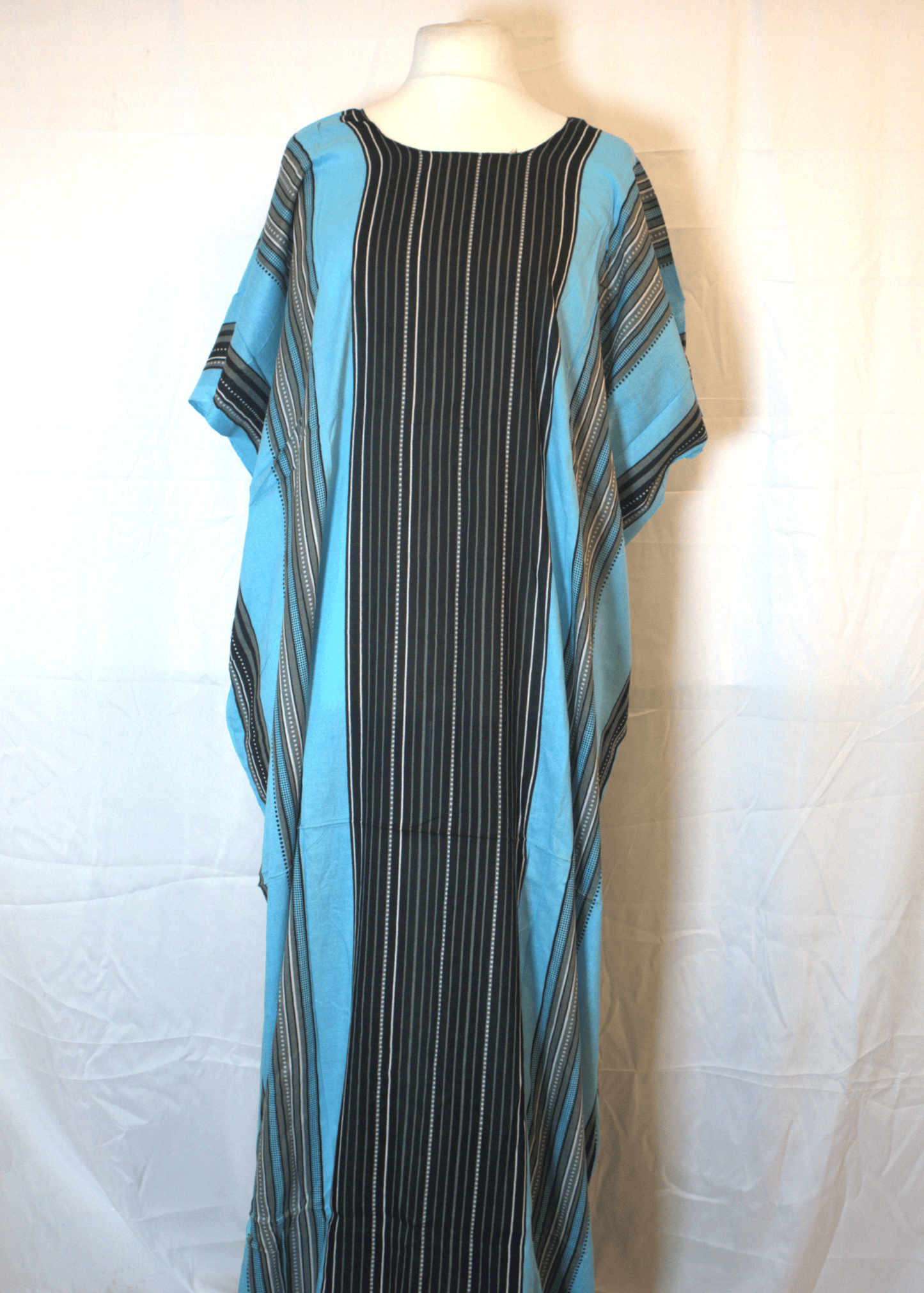 Black & Blue Striped Somali Baati
