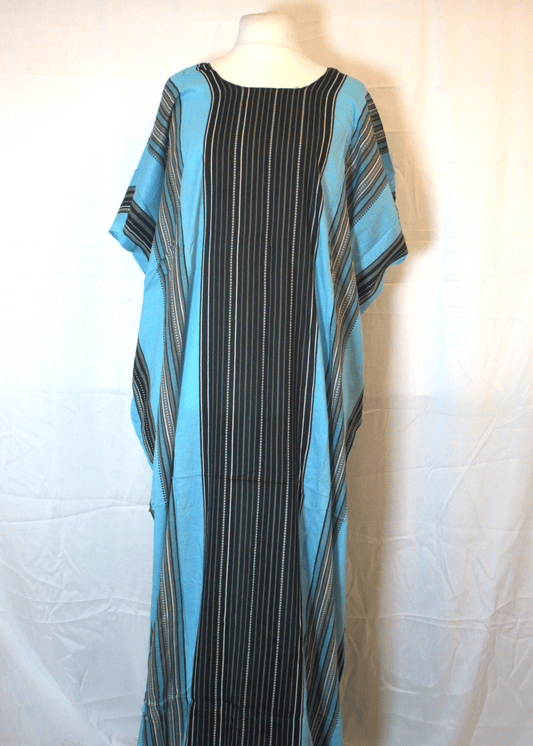 Black & Blue Striped Somali Baati